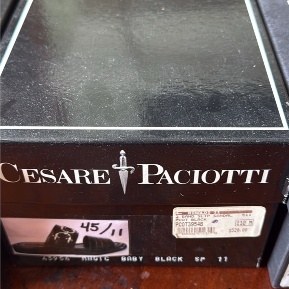 Cesare Paciotti Black Leather Sandals